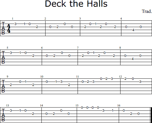 Deck the Halls tabs