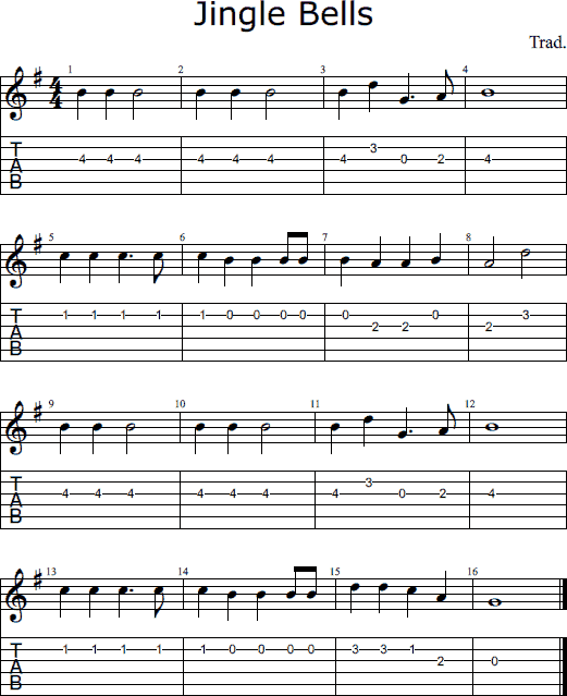 Jingle Bells notes and tabs