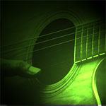 Guitar body and sound hole green color