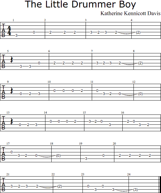 The Little Drummer Boy tabs