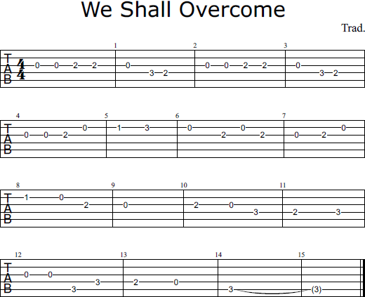 We Shall Overcome tabs